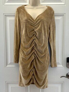 Tan Velvet Dress by derek heart